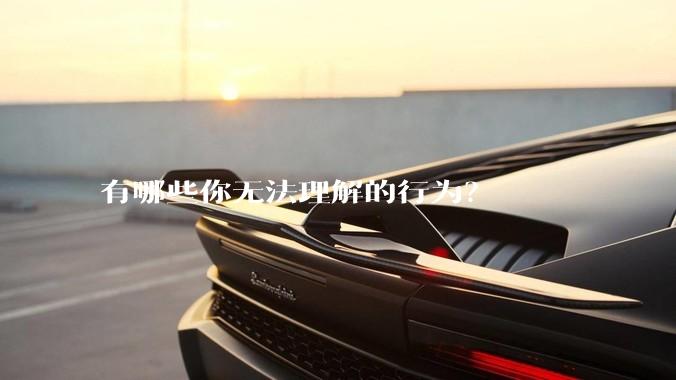 有哪些你无法理解的行为？